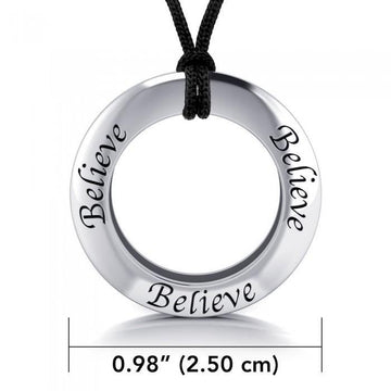 Believe Silver Pendant and Cord Set TSE212 - Jewelry